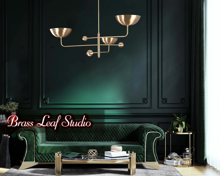 Modern Customizable Chandelier | Ceiling Light Fixture | Uplifting Illumination |  Components | Custom Finish Available - 32245