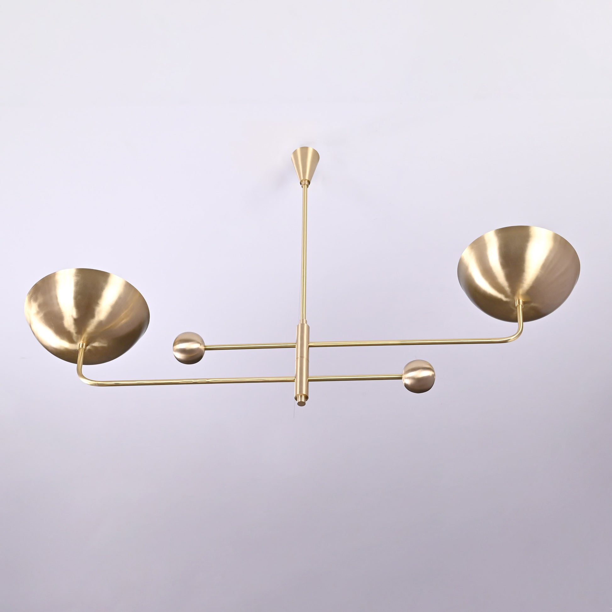 2 Arms Modern Brass Pendant Chandelier 53" Wide - 32246