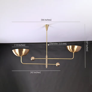 2 Arms Modern Brass Pendant Chandelier 53