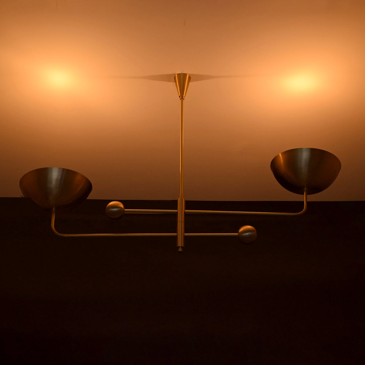 Modern Brass Chandelier | Adjustable Statement Lighting Fixture | Ceiling Mounted Light |  - 32246