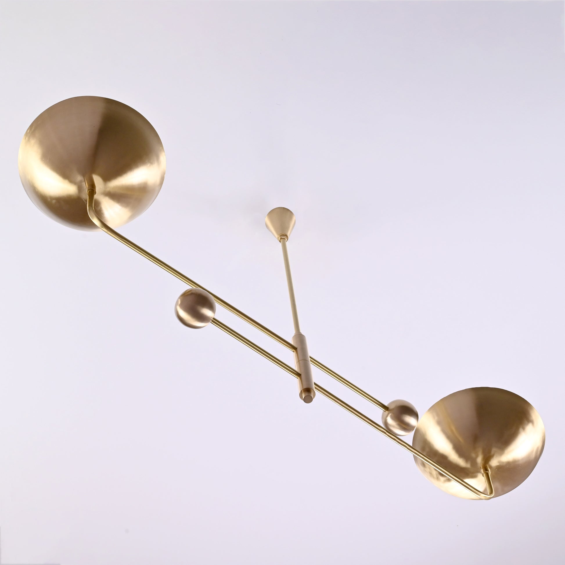 2 Arms Modern Brass Pendant Chandelier 53" Wide - 32246