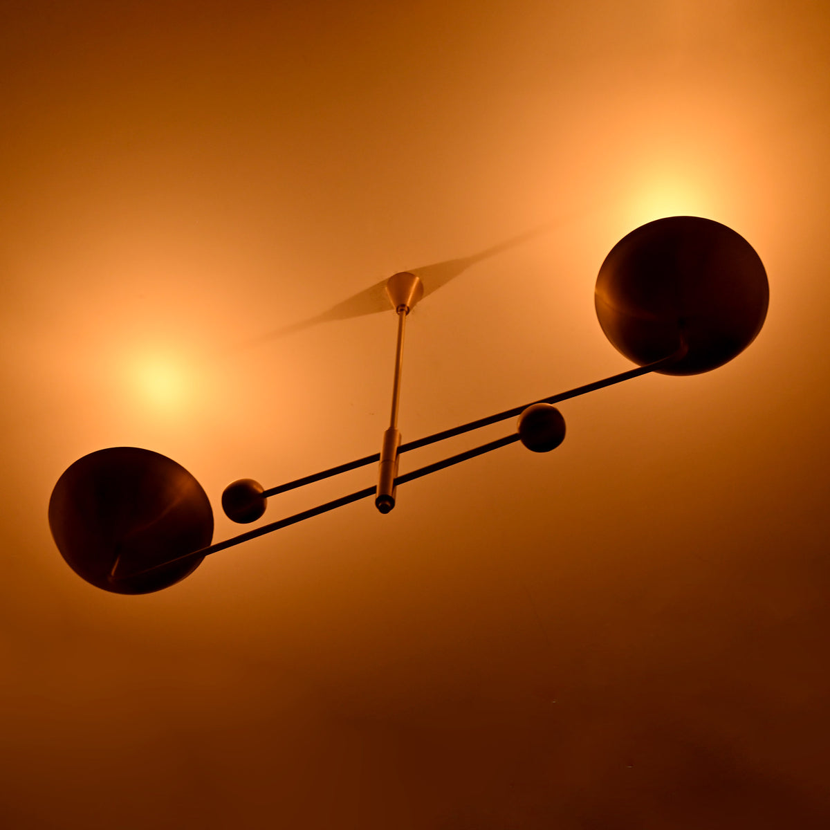 Modern Brass Chandelier | Adjustable Statement Lighting Fixture | Ceiling Mounted Light |  - 32246