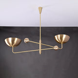 Modern Brass Chandelier | Adjustable Statement Lighting Fixture | Ceiling Mounted Light |  - 32246