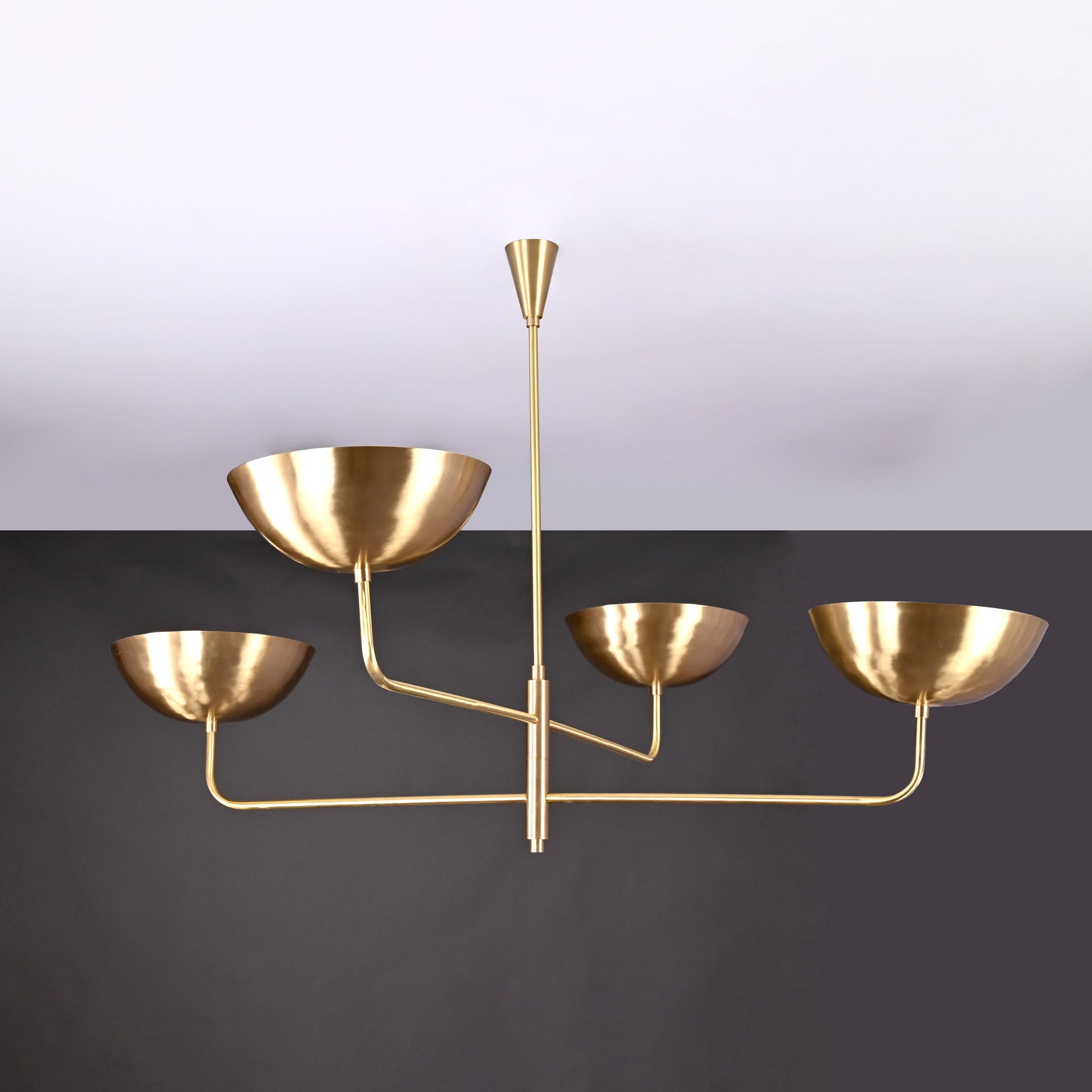 4 Arms Large Brass Pendant Chandelier 53" Wide - 32247