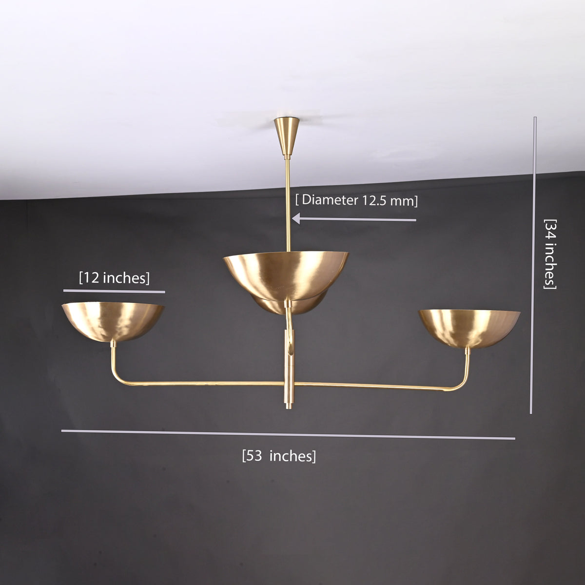 Oslo Ortbital  -  Uplifting Brass Chandelier - 4 Lights - 32247