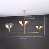 Oslo Ortbital  -  Uplifting Brass Chandelier - 4 Lights - 32247