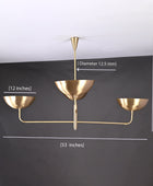 4 Arms Large Brass Pendant Chandelier 53