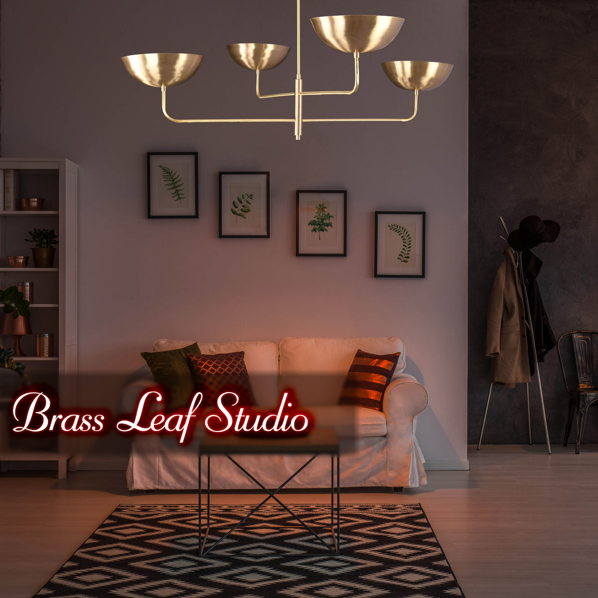 Oslo Ortbital  -  Uplifting Brass Chandelier - 4 Lights - 32247