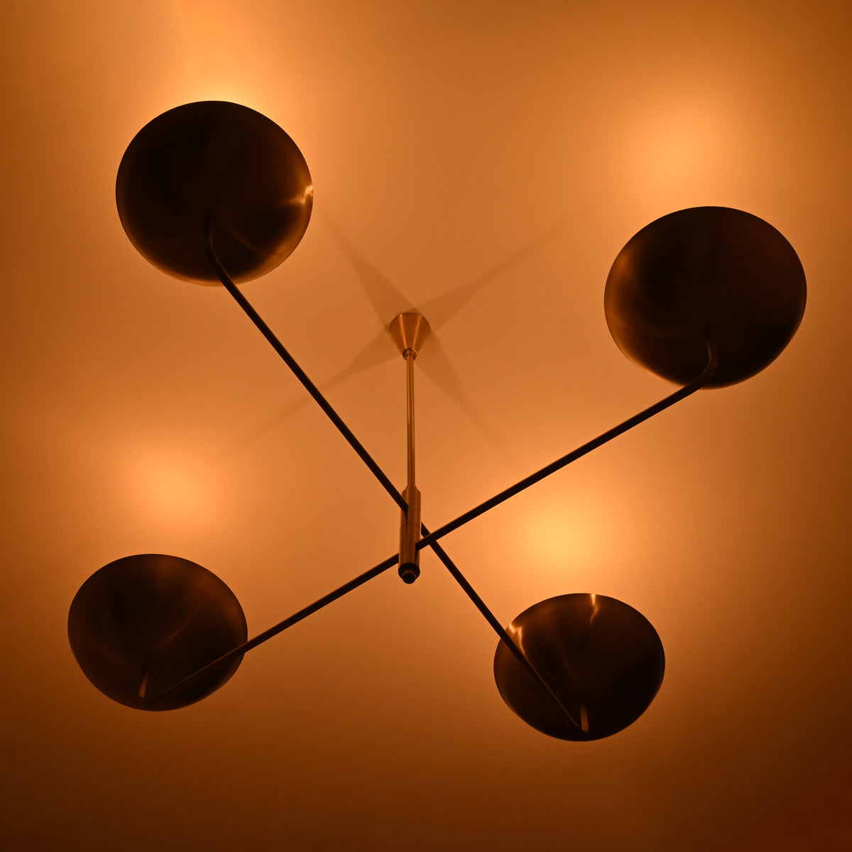 Oslo Ortbital  -  Uplifting Brass Chandelier - 4 Lights - 32247