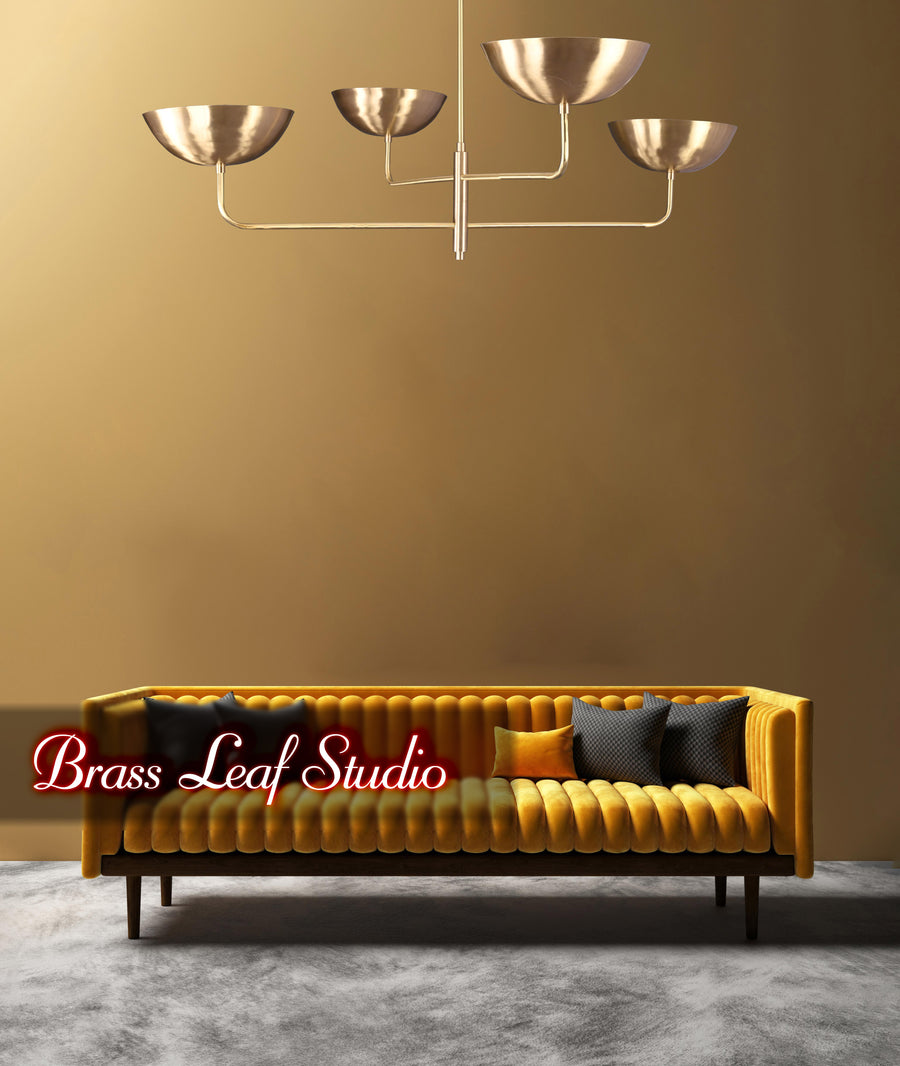 Oslo Ortbital  -  Uplifting Brass Chandelier - 4 Lights - 32247