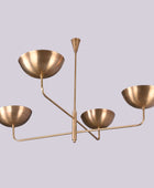 4 Lights Brass Orbital Curved Pendant Lamp Raw Brass Sputnik Chandelier 32249