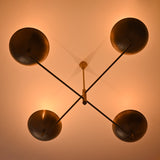 Modern Brass Chandelier – Customizable 4-Light Ceiling Fixture Uplifting Light | Handmade Lighting - 32249