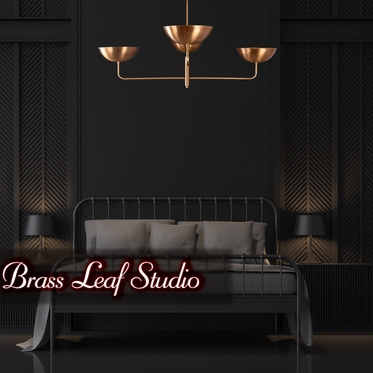Modern Brass Chandelier – Customizable 4-Light Ceiling Fixture Uplifting Light | Handmade Lighting - 32249