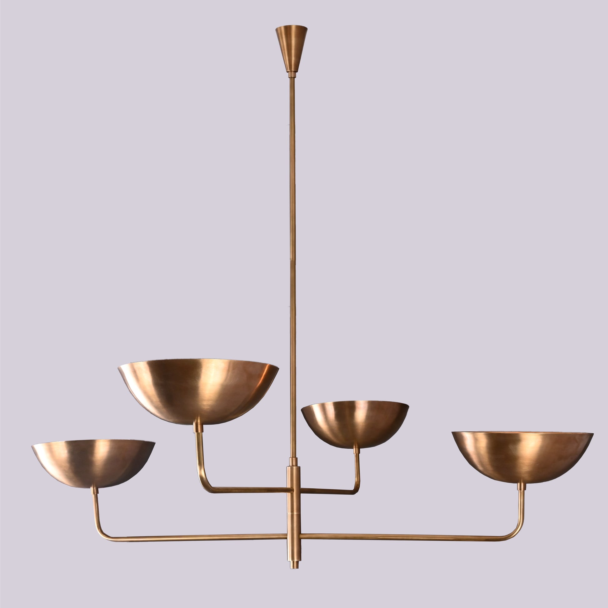 4 Lights Brass Orbital Curved Pendant Lamp Raw Brass Sputnik Chandelier 32249