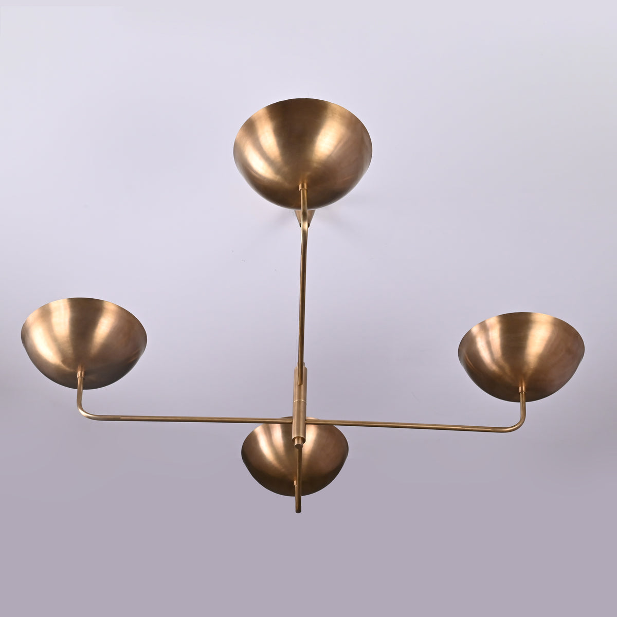 Modern Brass Chandelier – Customizable 4-Light Ceiling Fixture Uplifting Light | Handmade Lighting - 32249