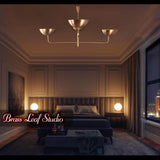 Modern Brass Chandelier – Customizable 4-Light Ceiling Fixture Uplifting Light | Handmade Lighting - 32249