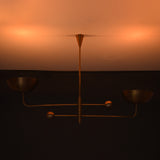 Modern Industrial Brass & Copper Pendant Light | Adjustable Custom Length | 2-Light Uplighting Ceiling Fixture | Handmade Lighting - 32250