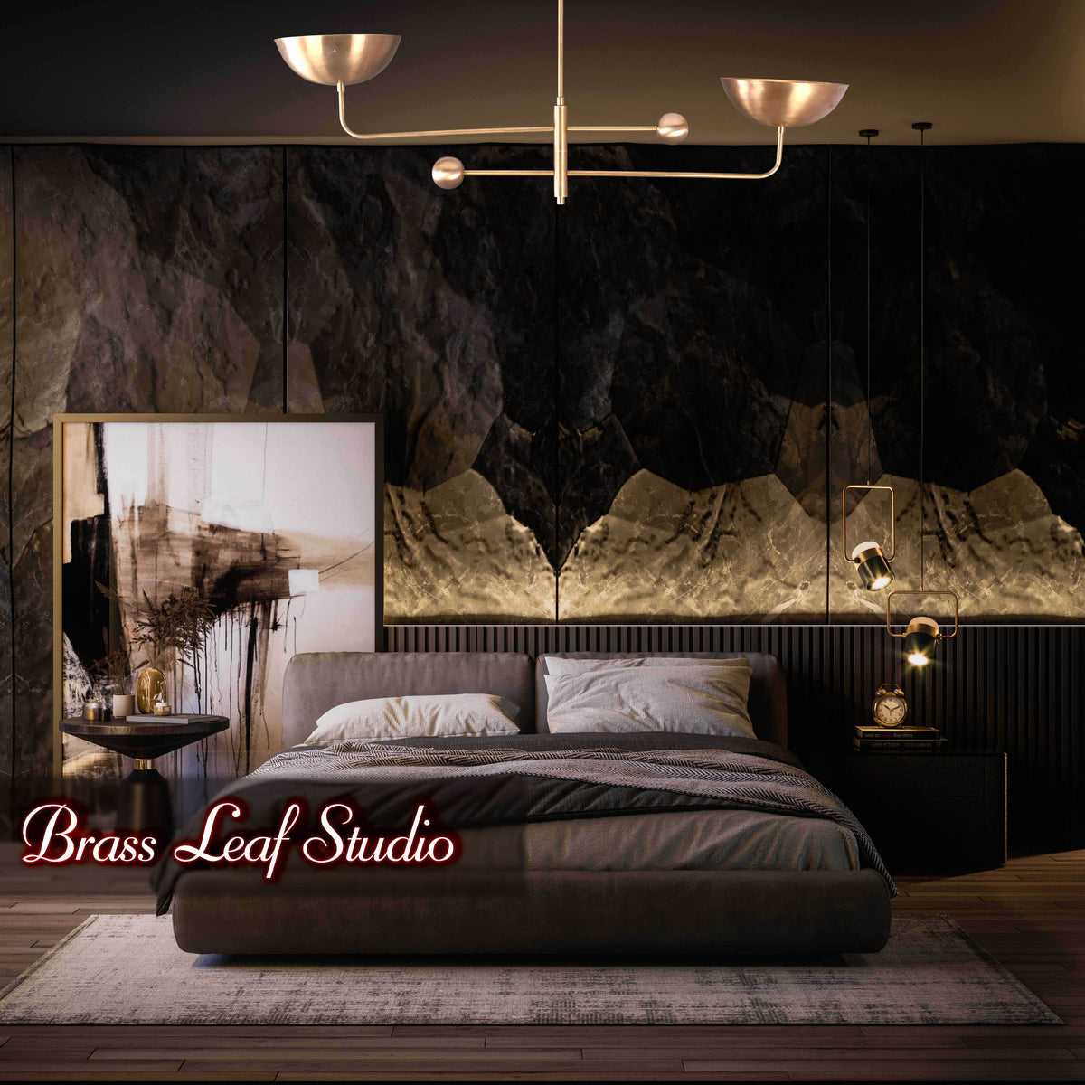 Modern Industrial Brass & Copper Pendant Light | Adjustable Custom Length | 2-Light Uplighting Ceiling Fixture | Handmade Lighting - 32250