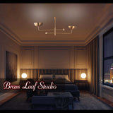 Modern Industrial Brass & Copper Pendant Light | Adjustable Custom Length | 2-Light Uplighting Ceiling Fixture | Handmade Lighting - 32250