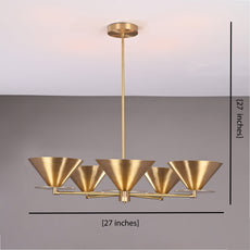 Brass Leaf Studio Industrial Brass Made, 5 Lights Brass Pendant Lamp Altona Sputnik Chandelier Light Fixture Brass Ceiling Designer Atomic Age Design