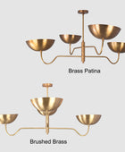 4 Lights 4 Arms Brass Chandelier Modern Ceiling Pendant Light made of full Brass Uplifting Light by Brass Leaf Studio 32359