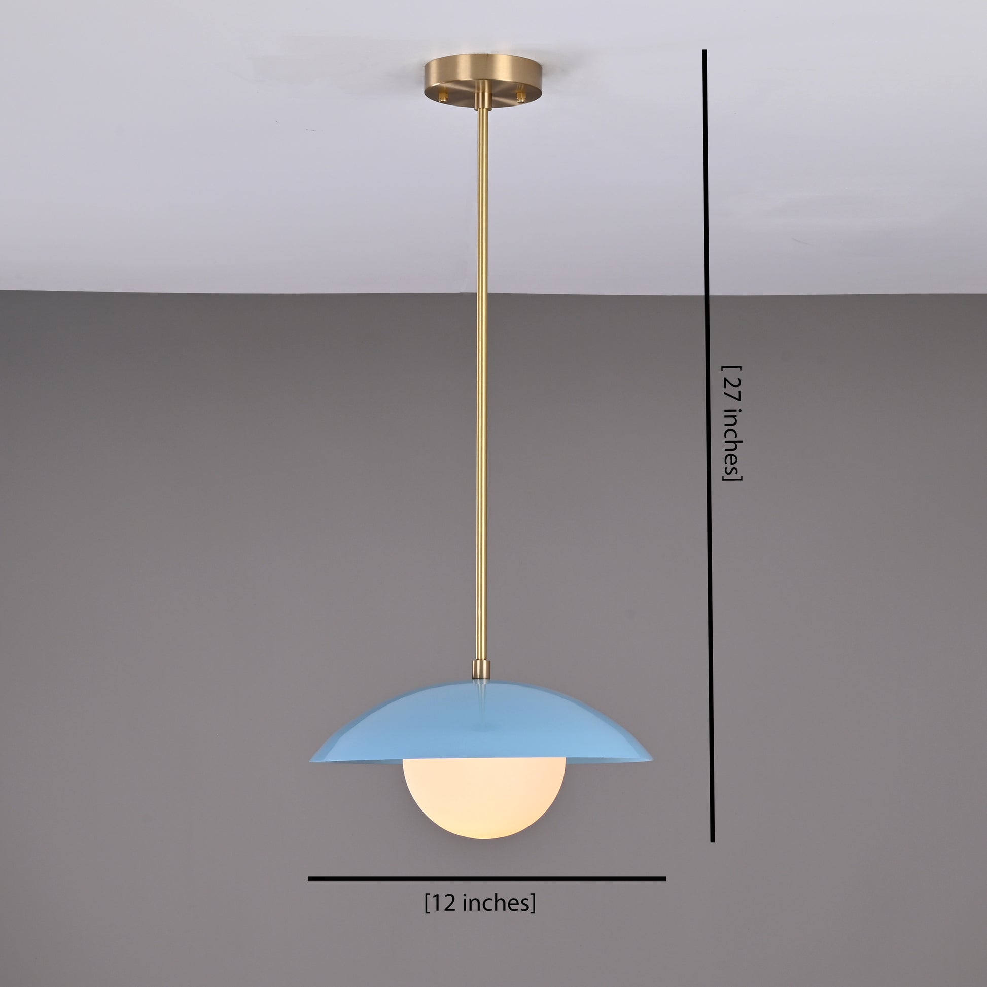 Brass Pendant Chandelier 12" Wide - 32259