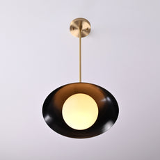 Industrial Brass Made, Brass Pendant Lamp Bedside Light Bistro Chandelier 1960's Minimalist Designer Suspended Corner Entrance Bar Counter Glass Ceiling Light