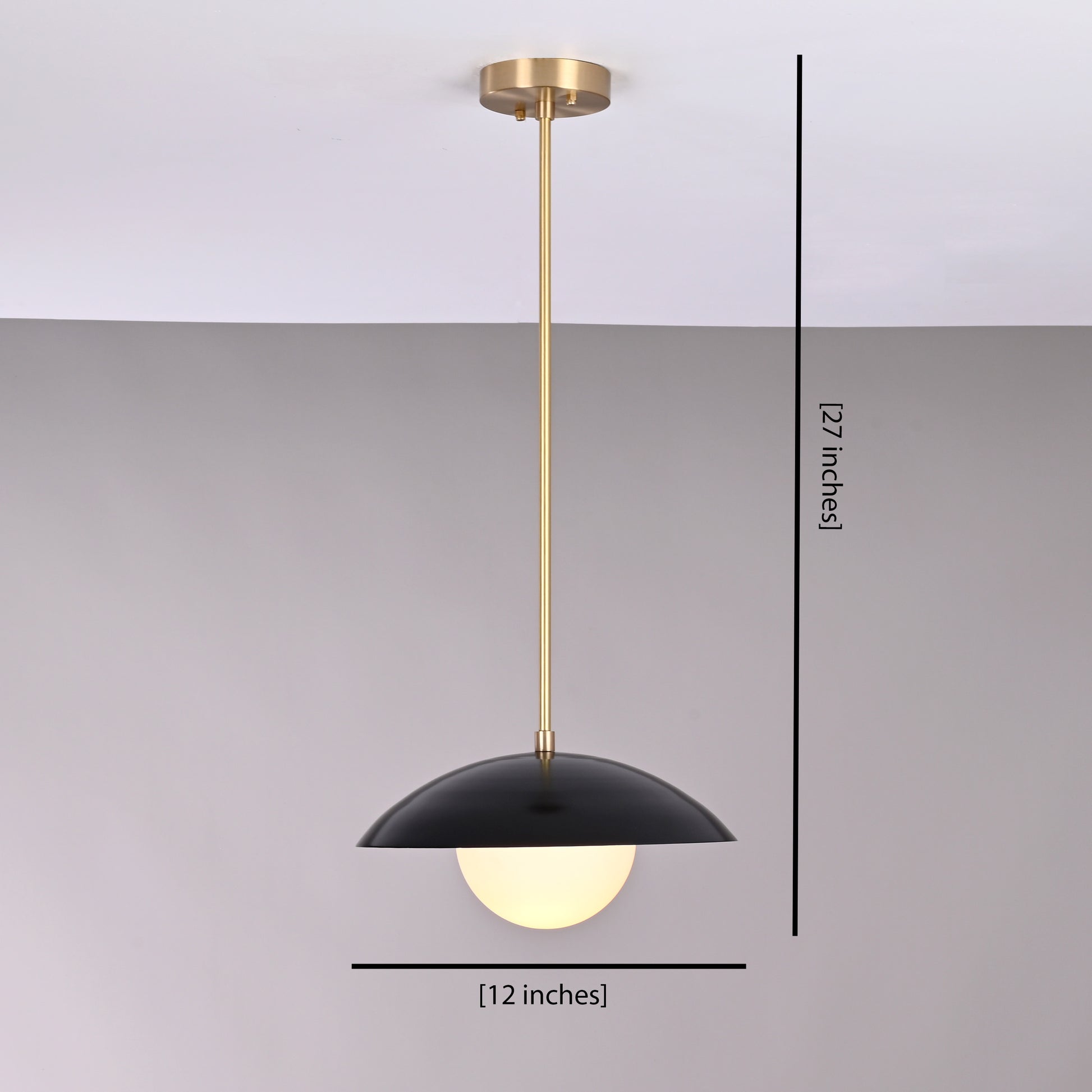 Brass Pendant Light 12" Wide - 32262