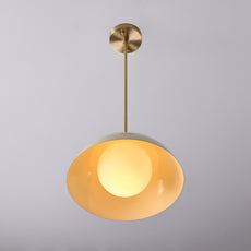 Industrial Brass Made, Brass Pendant Lamp Bedside Light Bistro Chandelier 1960's Minimalist Designer Suspended Corner Entrance Bar Counter Glass Ceiling Light
