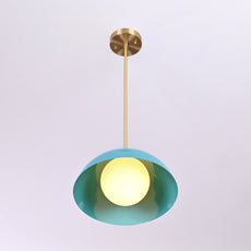 Industrial Brass Made, Brass Pendant Lamp Bedside Light Bistro Chandelier 1960's Minimalist Designer Suspended Corner Entrance Bar Counter Glass Ceiling Light