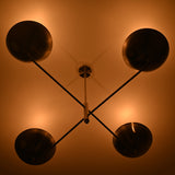 Modern Brass Chandelier – Customizable 4-Light Ceiling Fixture Uplifting Light | Handmade Lighting - 32267