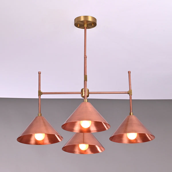 4 Arms Brass Pendant Light 24" Wide - 32268