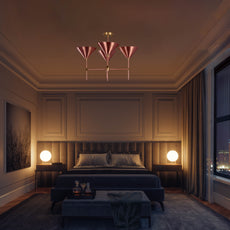 Modern Brass Chandelier – Customizable Four-Light Cone Pendant Light Fixture - 32269