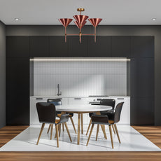 Modern Brass Chandelier – Customizable Four-Light Cone Pendant Light Fixture - 32269