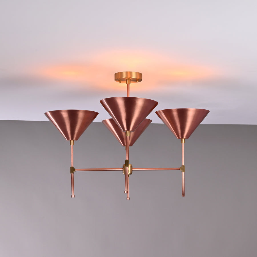 Tokyo Apex  -  Uplifting Mid-century Chandelier - 4 Lights - 32269