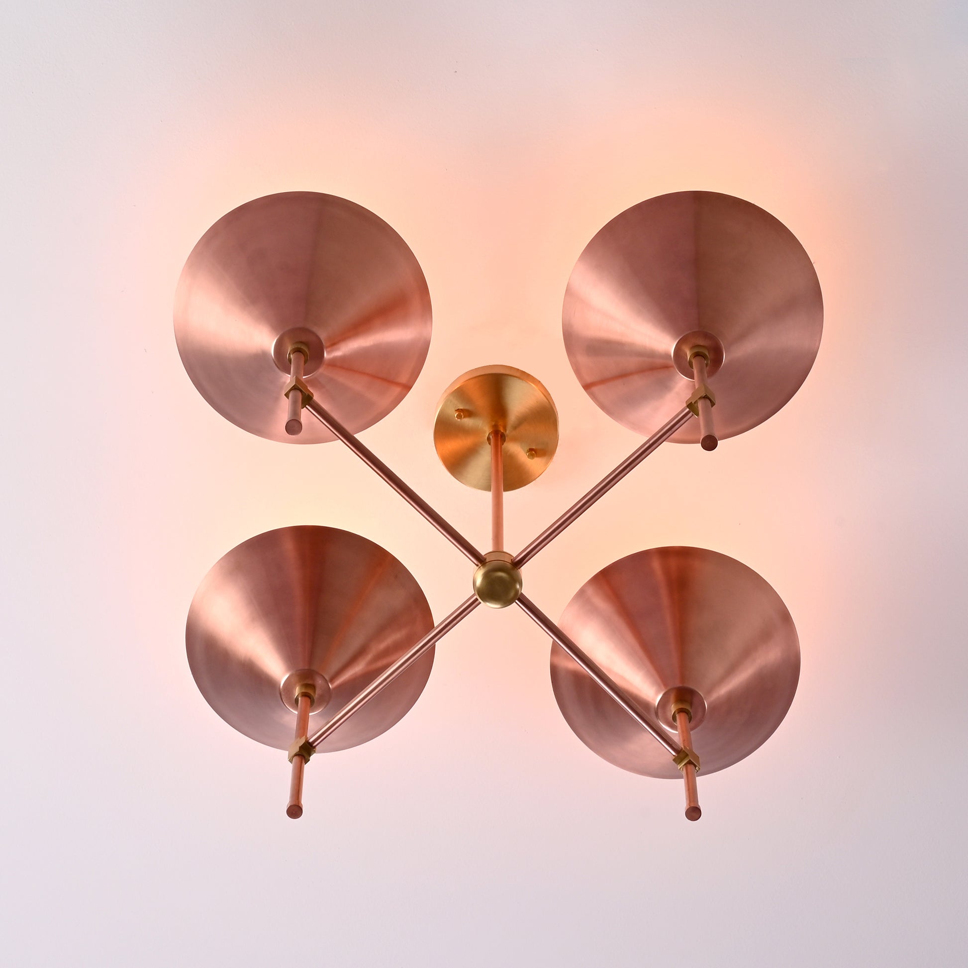 4 Lights Brass Pendant Lamp 24" Wide - 32269