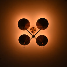 Modern Brass Chandelier – Customizable Four-Light Cone Pendant Light Fixture - 32269