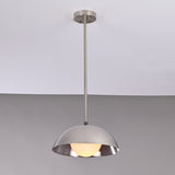 Modern Brushed Steel Pendant Light – Customizable Minimalist Dome Chandelier - 32276