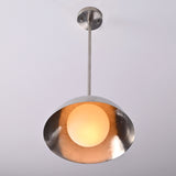 Modern Brushed Steel Pendant Light – Customizable Minimalist Dome Chandelier - 32276