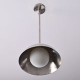 Modern Brushed Steel Pendant Light – Customizable Minimalist Dome Chandelier - 32276