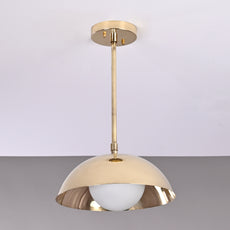 Handcrafted Modern Brass Pendant Light – Customizable Dome Chandelier –  - 32277