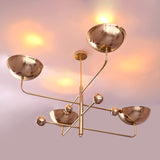 Custom 4-Light Uplight Chandelier | Brass or Copper Finish Painted or Patina Options - 32278