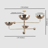Custom 4-Light Uplight Chandelier | Brass or Copper Finish Painted or Patina Options - 32278