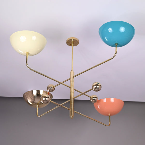 4 Arms Brass Orbital Pendant Lamp - 32279