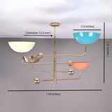 Custom 4-Light Uplight Chandelier | Brass or Copper Finish Painted or Patina Options - 32279