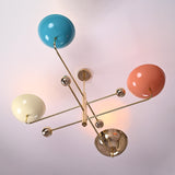 Custom 4-Light Uplight Chandelier | Brass or Copper Finish Painted or Patina Options - 32279