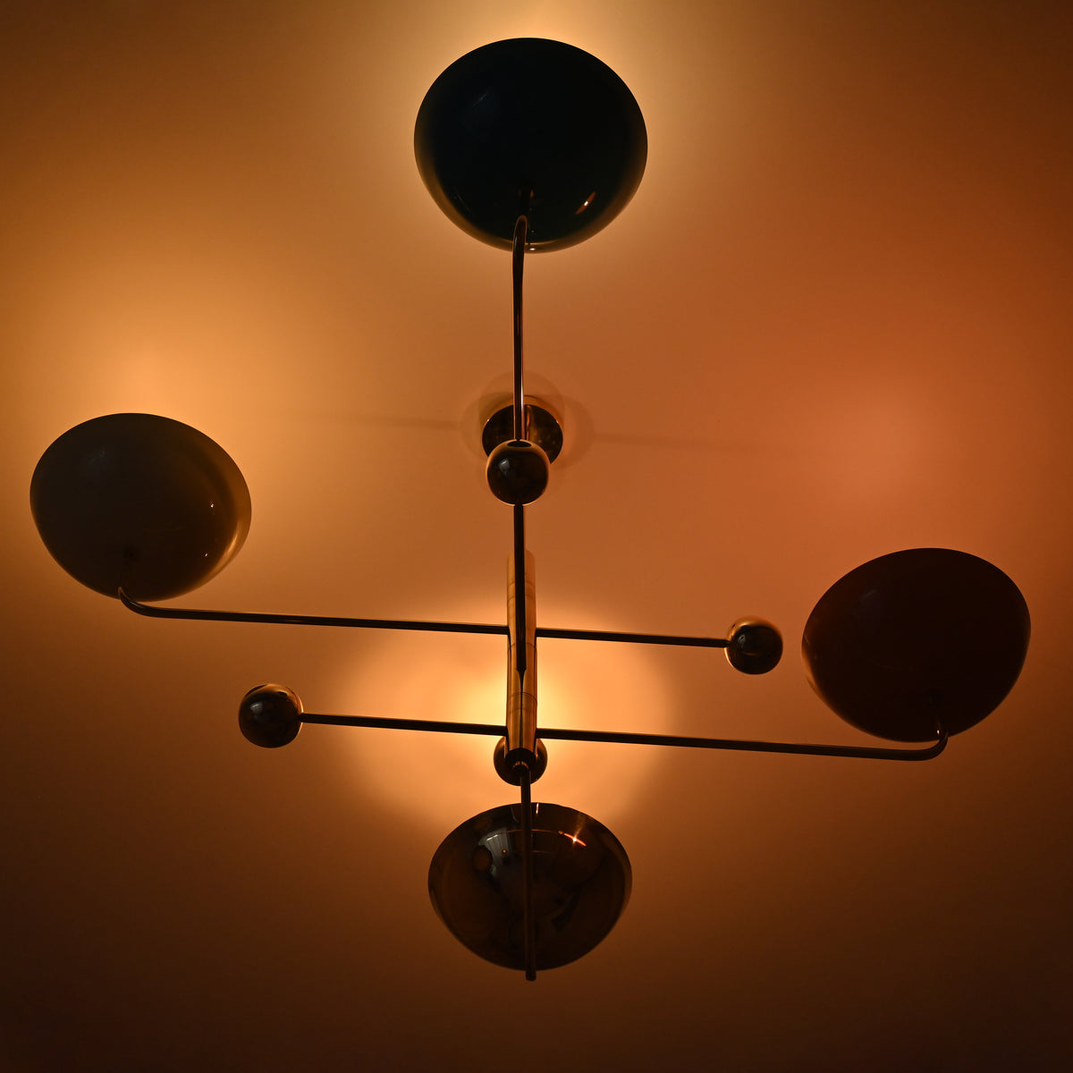 Custom 4-Light Uplight Chandelier | Brass or Copper Finish Painted or Patina Options - 32279