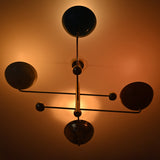 Custom 4-Light Uplight Chandelier | Brass or Copper Finish Painted or Patina Options - 32279