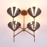 Barcelona Apex  -  Uplifting Brass Chandelier - 4 Lights - 32282