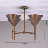 Barcelona Apex  -  Uplifting Brass Chandelier - 4 Lights - 32282